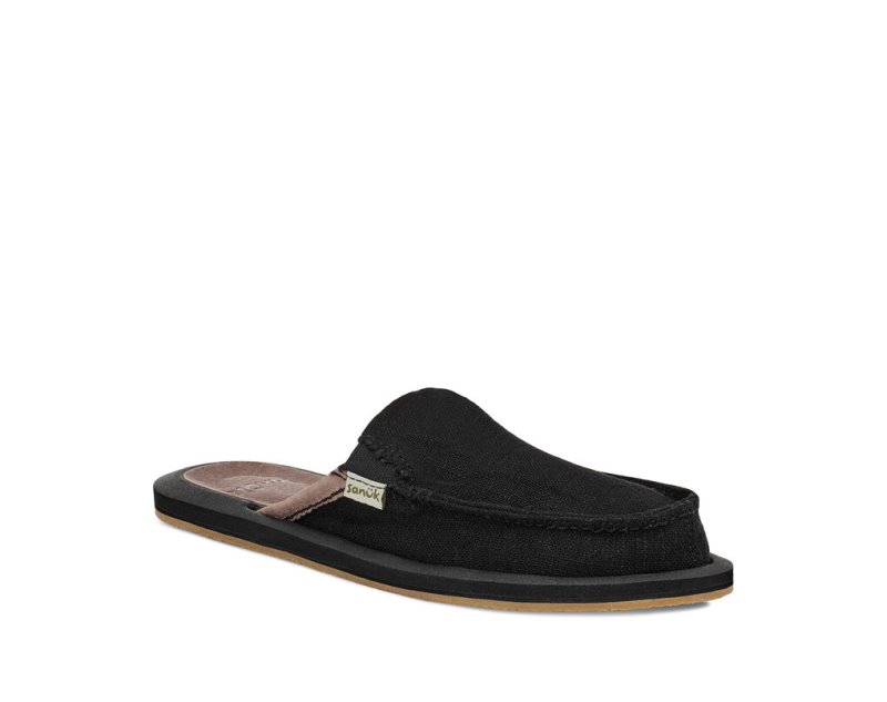 Chaussures Sanuk You Got My Back Hemp Slipper Femme - Noir QXEAGR483